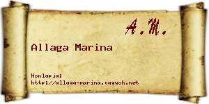 Allaga Marina névjegykártya